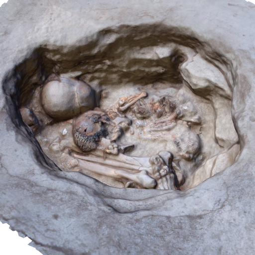 Multiple burial in Building 52 (Click to view in 3D)