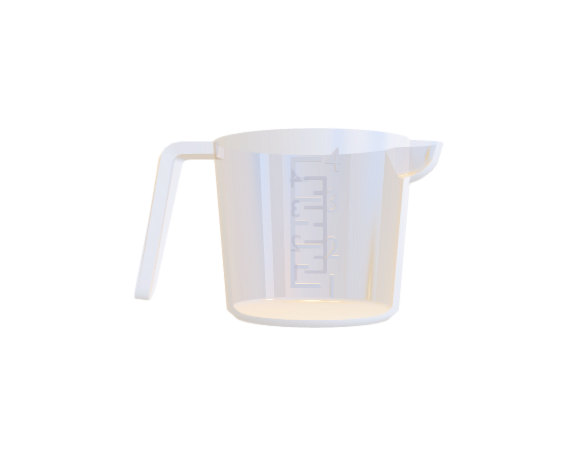 Clear plastic measuring cup
