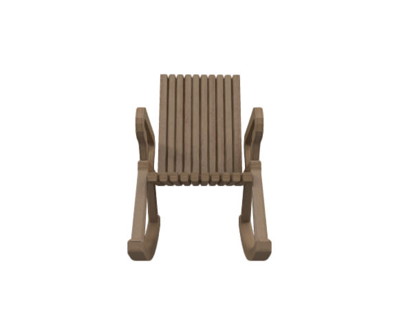 Wooden Modern Rocking Chair p3d