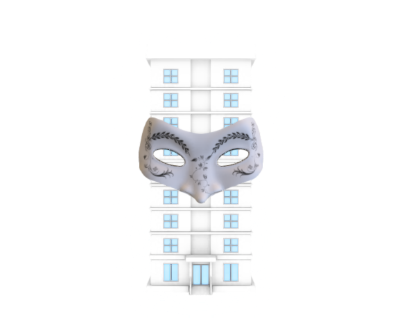 Apartment Building Carnaval Mask LOD0