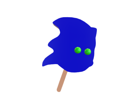 Sonic Popsicle 3D Model In Color