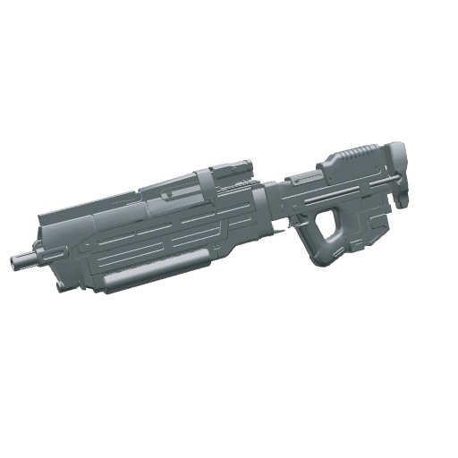 Installation 01 Assault Rifle Low Poly