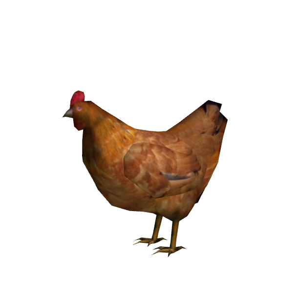 Low-poly hen