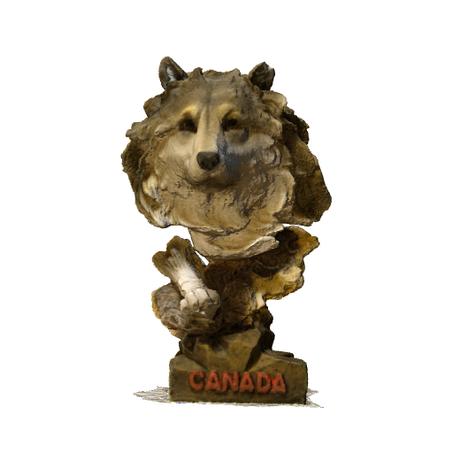 3D scan of small wolf statue