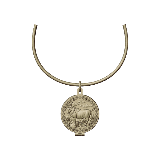 Серебряный открывающийся медальон знак зодиака Телец