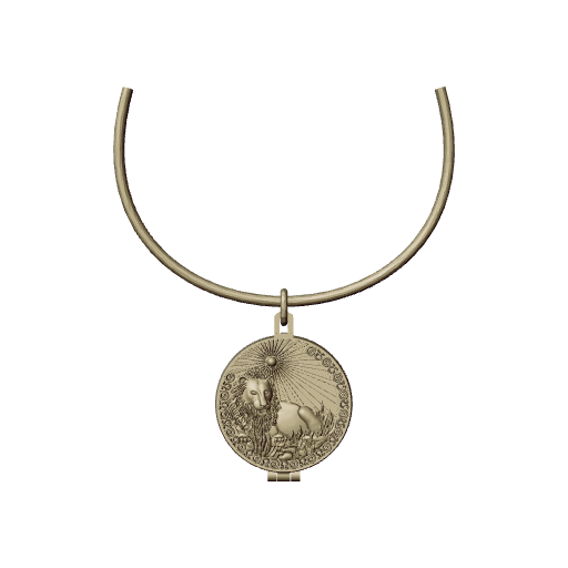 Серебряный открывающийся медальон знак зодиака Лев
