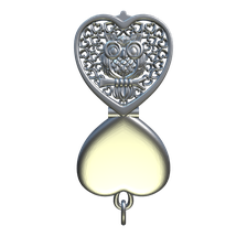 Серебряный медальон для фото "Любимая совушка"