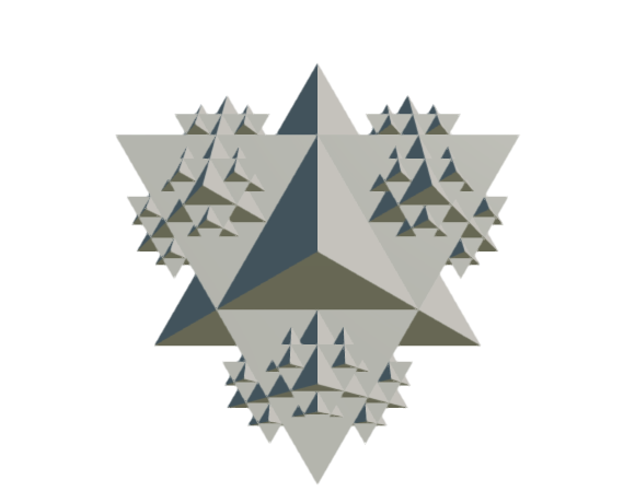 Tetrahedral fractal crystal (stage 4)