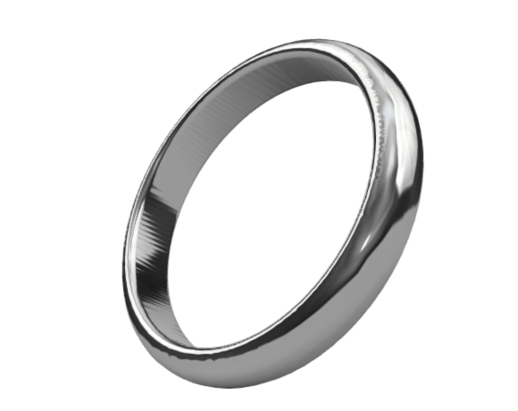Iridium Ring 4mm Traditional Domed
