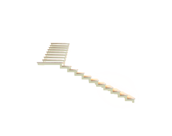 Лестница на ломаном косоуре с площадкой и поворотом на 90