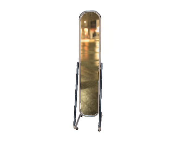 Зеркало напольное с изменением угла на колесах 350x500x1600H мм. 5MS-03K(хром)