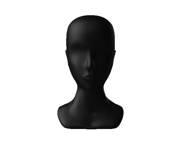 Голова женская, облегченная, цвет черный, Г-201М черный