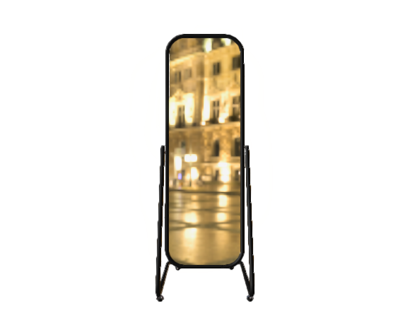 Зеркало напольное с изменением угла на колесах 550x500x1600H мм. 5ML-03K(черн)