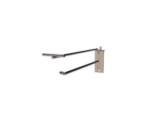 Крючок с ценникодержателем, прямой, на кросспанель 200мм, d.5мм, хром, K325/200