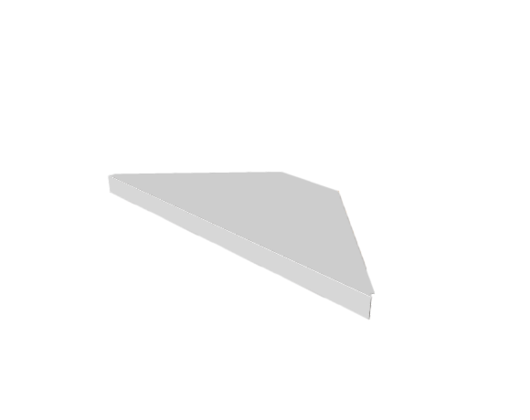Полка внешний угол 300 мм, окрашенная, белая, ПТ-ВШУ-300