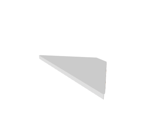Полка внешний угол 500 мм, окрашенная, белая, ПТ-ВШУ-500