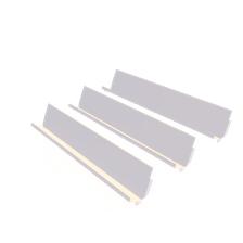 Книжная полка L=1200 мм (комплект 3 шт), окрашенная, белая, КП-1200-3