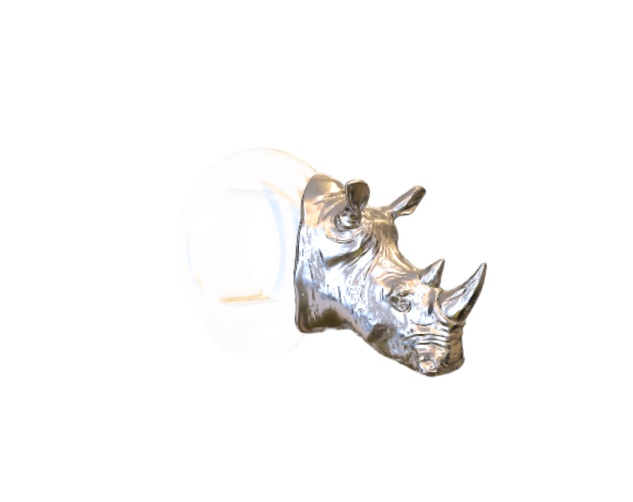 Pewter White Rhino Napkin Ring
