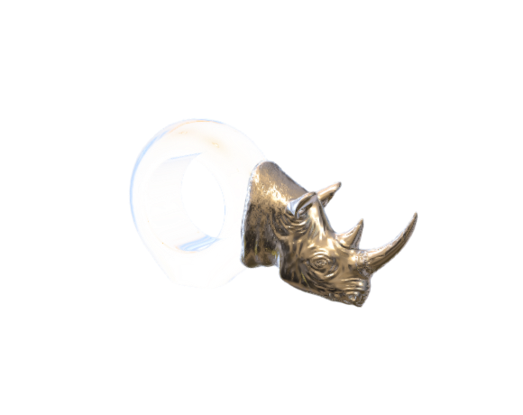 Pewter Black Rhino Napkin Ring