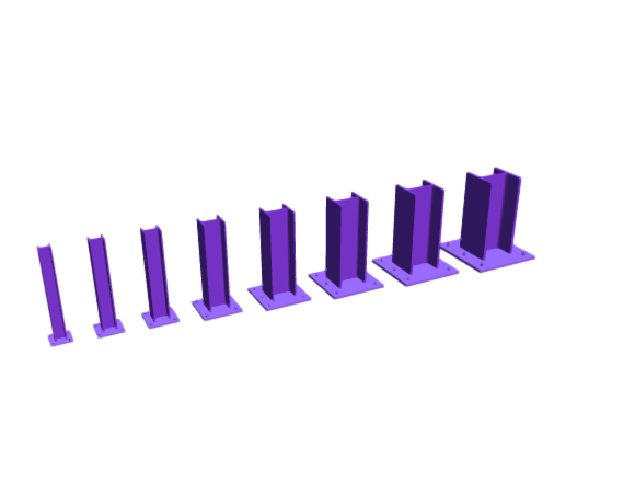 3D-Dimensions-Buildings-Steel-Connections-Base-Plate-Outer-Bolts