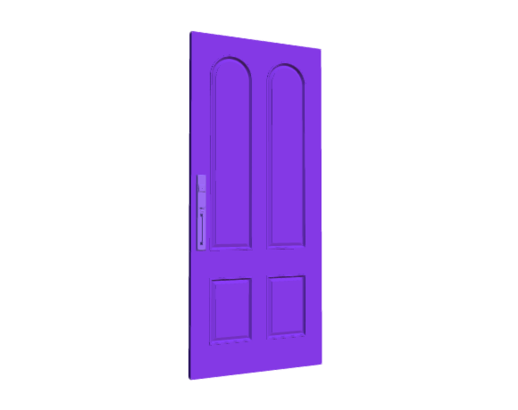 3D-Dimensions-Buildings-Exterior-Doors-Solid-Entry-Doors-Vertical-4-Panels-Arched