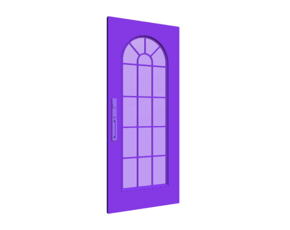 3D-Dimensions-Buildings-Exterior-Doors-Lite-Entry-Door-Grid-17-Panels-Arched