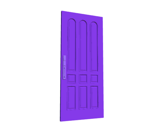 3D-Dimensions-Buildings-Exterior-Doors-Solid-Entry-Doors-Vertical-9-Panels-Arches