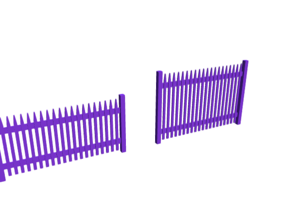 3D-Dimensions-Buildings-Fences-Picket-Fence-Stockade