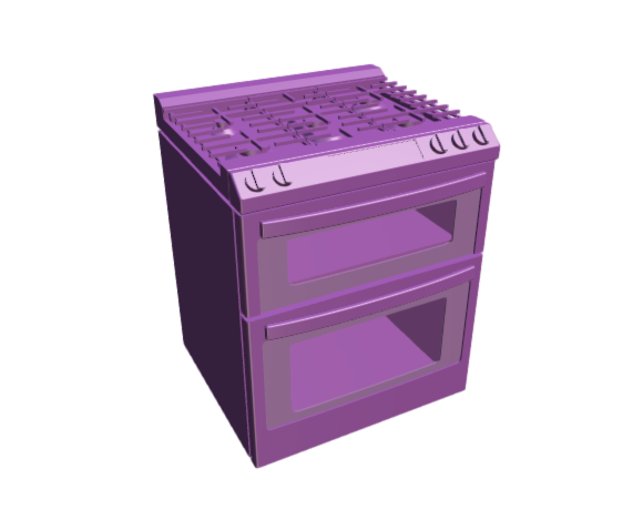 3D-Dimensions-Fixtures-Kitchen-Ranges-Ovens-Stoves-GE-Slide-In-Double-Oven-Gas-Range