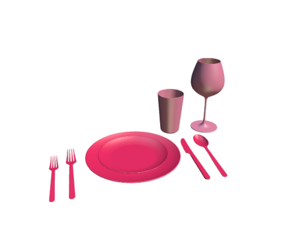 3D-Dimensions-Objects-Table-Settings-Casual-Table-Setting