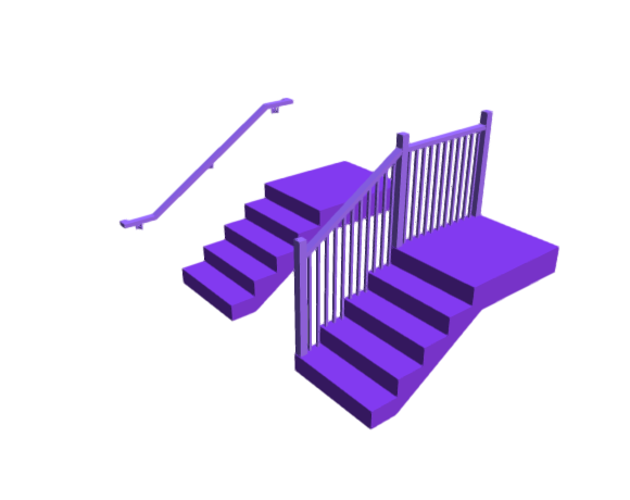 3D-Dimensions-Buildings-Handrails-Profile-Rectangle