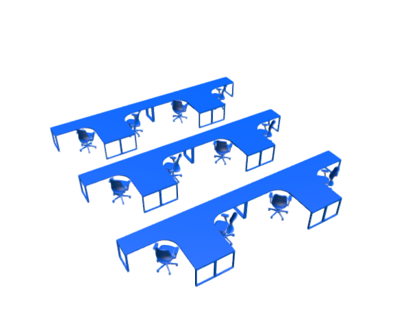 3D-Dimensions-Layouts-Open-Offices-Rows-T-Shape-Single