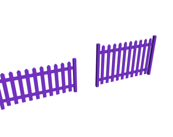 3D-Dimensions-Buildings-Fences-Picket-Fence-Pointed