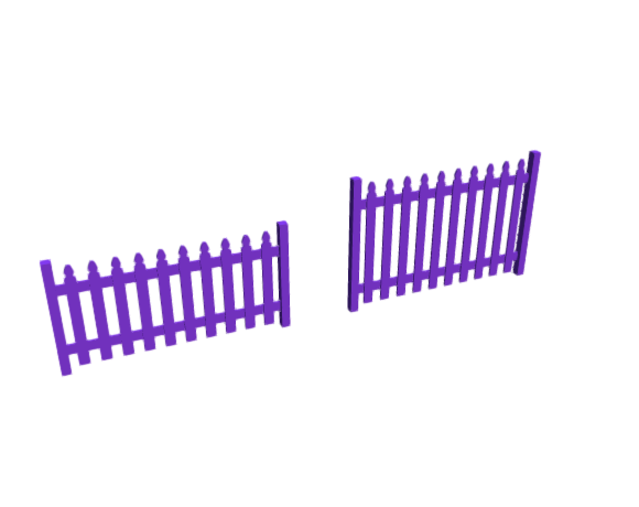 3D-Dimensions-Buildings-Fences-Picket-Fence-French-Gothic