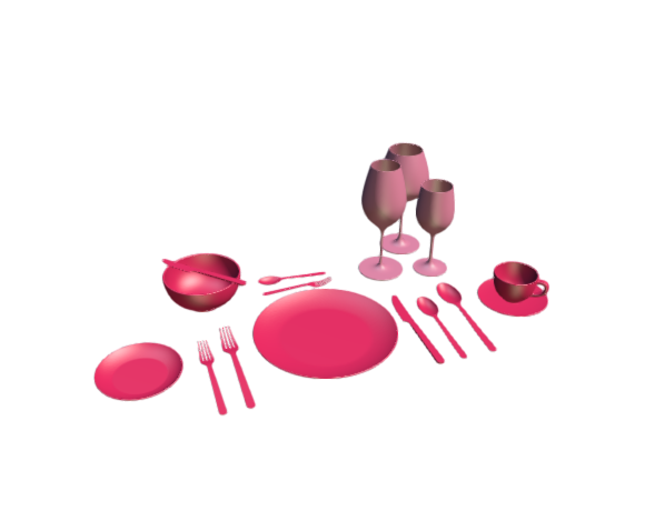 3D-Dimensions-Objects-Table-Settings-Five-Course-Table-Setting