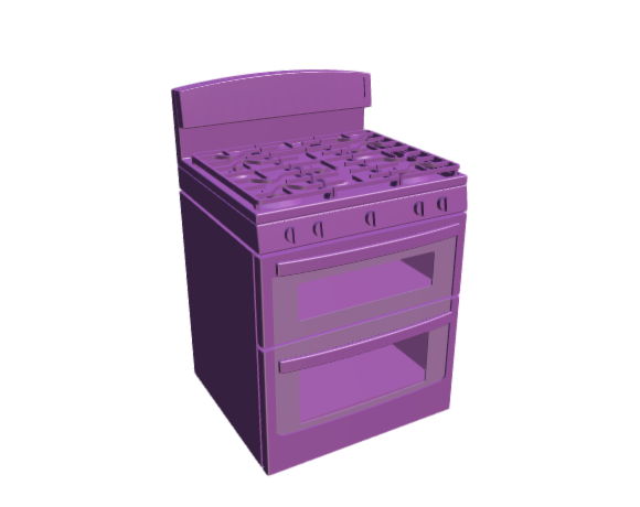 3D-Dimensions-Fixtures-Kitchen-Ranges-Ovens-Stoves-GE-Freestanding-Double-Oven-Gas-Range