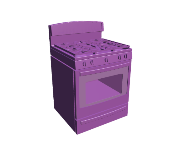 3D-Dimensions-Fixtures-Kitchen-Ranges-Ovens-Stoves-GE-Freestanding-Single-Oven-Gas-Range