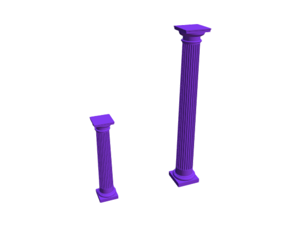 3D-Dimensions-Buildings-Stone-Columns-Roman-Tuscan-Tapered-Fluted-Large