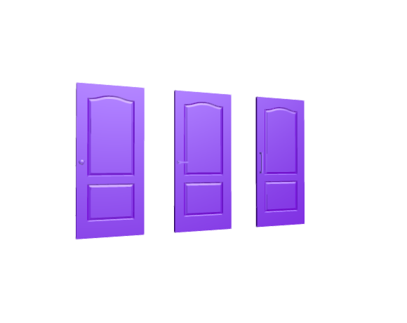 3D-Dimensions-Buildings-Interior-Doors-Solid-Interior-Door-Mix-2-Panels-Cathedral