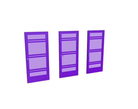 3D-Dimensions-Buildings-Interior-Doors-Lite-Interior-Door-Horizontal-4-Panels-Mix
