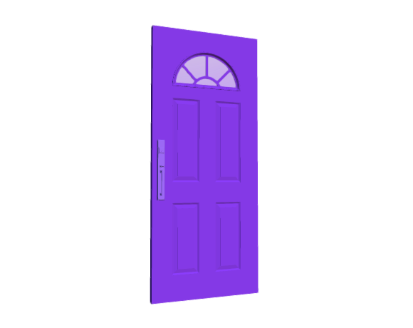 3D-Dimensions-Buildings-Exterior-Doors-Lite-Entry-Door-5-Panels-Sunburst