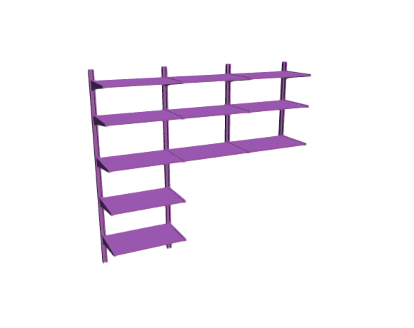 3D-Dimensions-Fixtures-Shelves-Shelving-IKEA-ALGOT-Wall-Upright-System-74-Inch-L-Shape