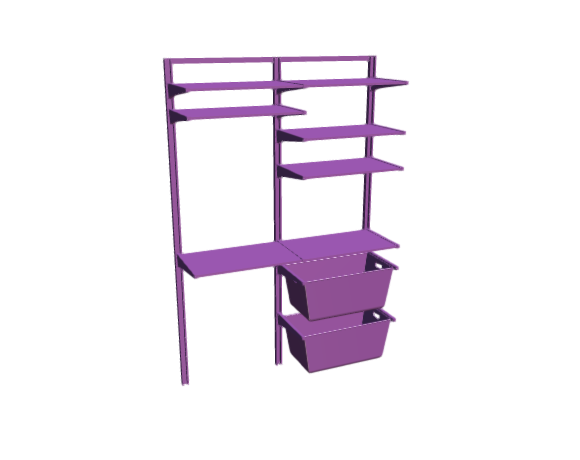 3D-Dimensions-Fixtures-Shelves-Shelving-IKEA-ALGOT-Wall-Upright-System-52-Inch-Drying-Rack