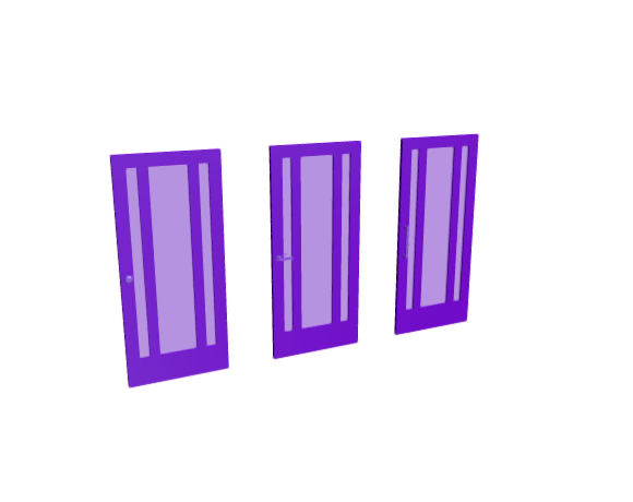 3D-Dimensions-Buildings-Interior-Doors-Lite-Interior-Door-Vertical-3-Panels-Mix
