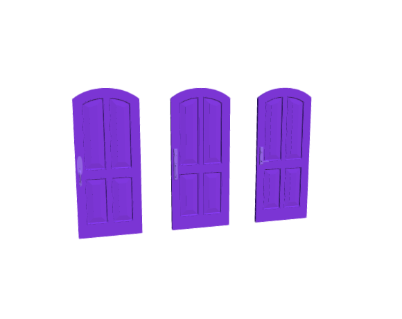 3D-Dimensions-Buildings-Exterior-Doors-Solid-Entry-Door-Arched-4-Panels