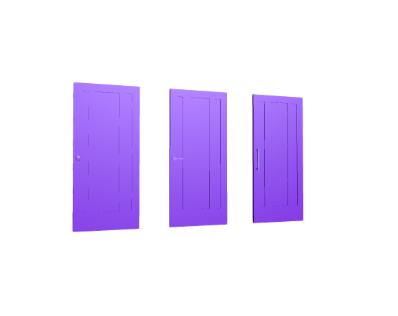 3D-Dimensions-Buildings-Interior-Doors-Solid-Interior-Door-Vertical-3-Panels-Mix