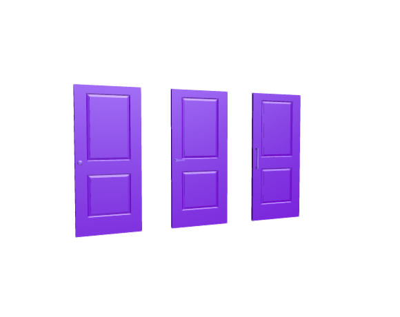 3D-Dimensions-Buildings-Interior-Doors-Solid-Interior-Door-Mix-2-Panels-Raised