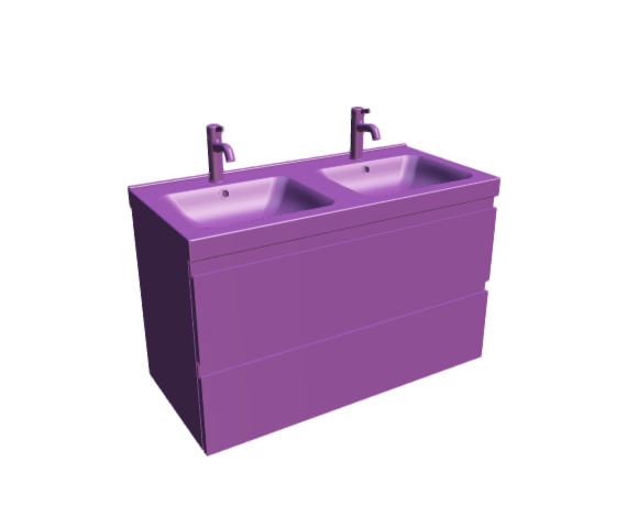 3D-Dimensions-Fixtures-Bathroom-Vanity-IKEA-Godmorgon-Odensvik-Double-Vanity-2-Drawers-Slot