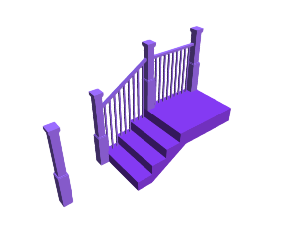 3D-Dimensions-Buildings-Newels-Stair-Posts-Craftsman-Plain