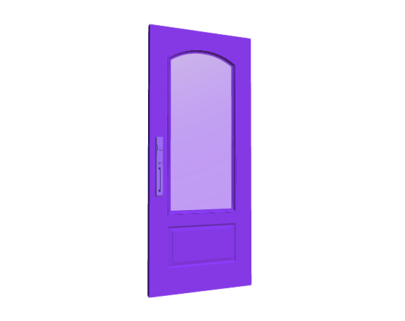 3D-Dimensions-Buildings-Exterior-Doors-Lite-Entry-Door-2-Panels-Arched